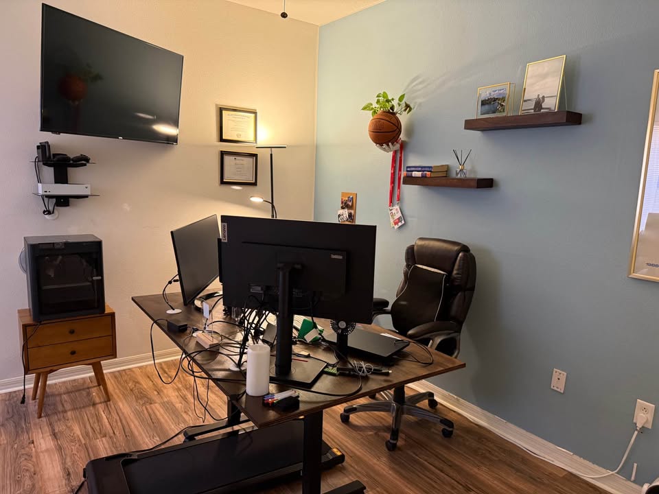 Bonus room office setup