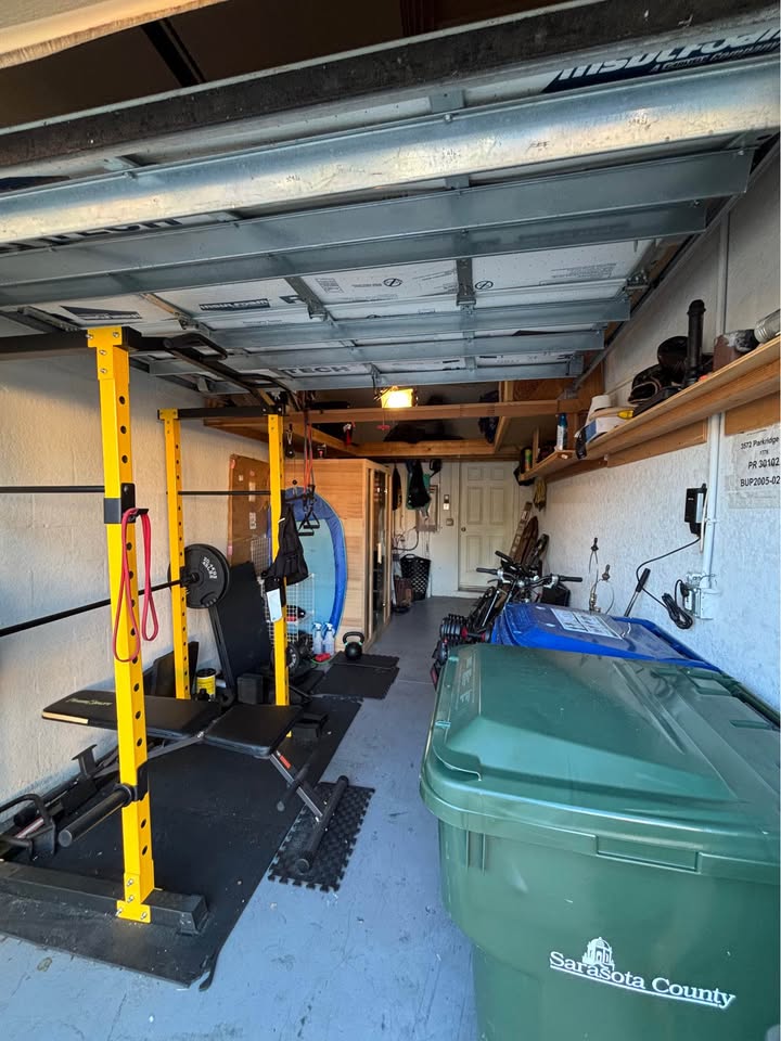 Garage interior with extra storage space
